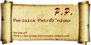 Perisics Petróniusz névjegykártya
